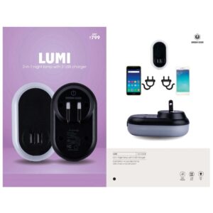 2 in 1 Night Lamp With 2 USB Charger - UG-GA08