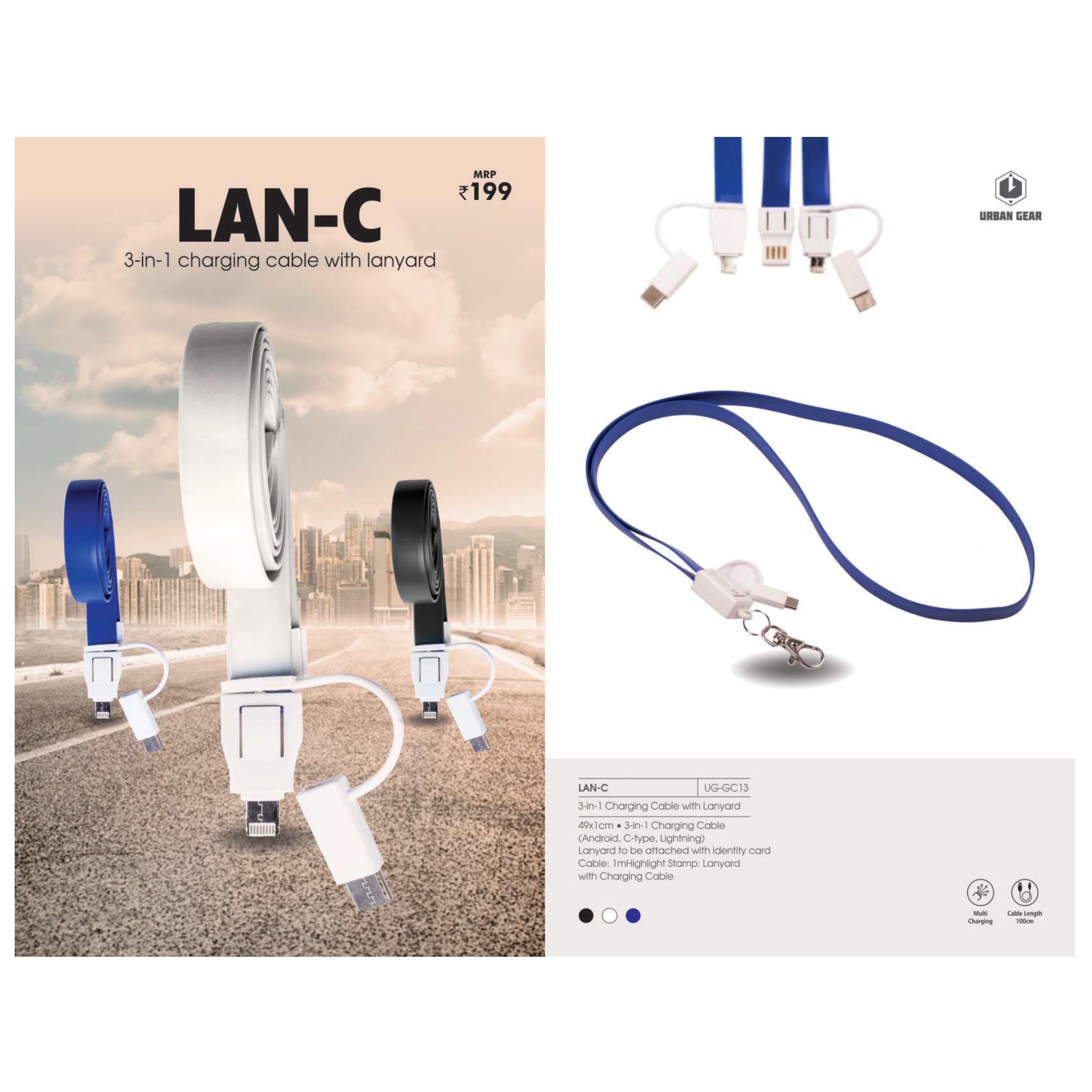 3 in 1 Charging Cable Lanyard - UG-GC13